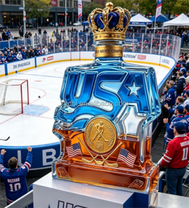 Decantador de Vidrio Soplado a Mano al por Mayor, Diseño USA Hockey 2026 Milán Milagro, Sin Plomo, de Borosilicato de Alta Calidad, Botella de Licor para Eventos Deportivos de Campeones - Product Image 1