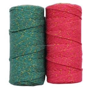 Corde à cordon torsadé 100% coton de 2mm d'épaisseur 100 m/rouleau pour emballage cadeau de chaîne de bricolage décor de noël et étiquette volante Fil macramé - Product Image 4