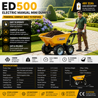 Carriola Agricola a Gas Autopropulsa con Motore da 6.5Hp, Capacità 250Kg, Mini Dumper 4x4