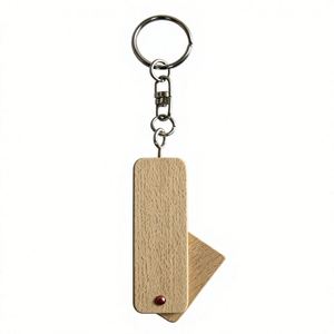 Clé USB 2.0 pivotante portable en bois massif écologique haute vitesse avec porte-clés pour cadeaux d'entreprise, logo personnalisé gravé au laser - Product Image 1
