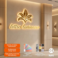 Enseignes rétroéclairées LED personnalisées de qualité supérieure, logo 3D rétroéclairé LED, signalétique en acier inoxydable pour les entreprises et les devantures de magasins