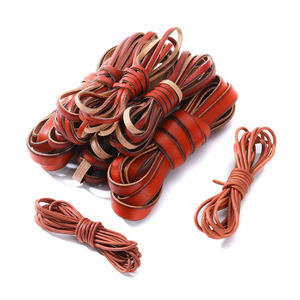 Jumao Genuine <b>Leather</b> Rope Flat Cowhide Strip 2 Meter Pack DIY Jewelry Making Material Handmade Bracelet Necklace Craft Supply - Product Image 5