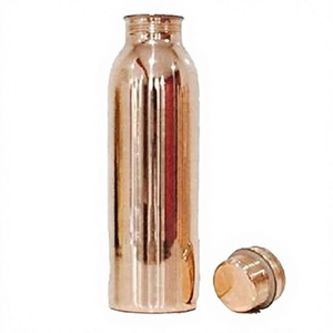 Botella de Agua Ayurvédica de Cobre Puro de Alta Calidad con Tapa, 500 ml, Deportiva, Ecológica, para Adultos, con Infusor de Té, Aislamiento para Bebidas Frías/Calientes - Product Image 6