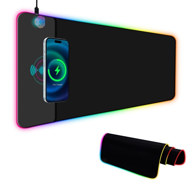 High Quality 15W Wireless Fast Charging Desk Mats XXL RGB with Charging Mouse Pads