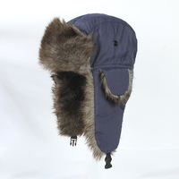 Recién llegado Sombrero de nieve de invierno Lei Feng Gorro de felpa Sombreros de piel sintética de estilo ruso con orejeras para deportes al aire libre