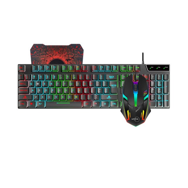 Computer RGB Wired Keyboard Mouse Combo UK English French Korean Russian Spanish Portuguese Rgb Keyboard and Mouse
