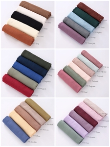 ผ้าคลุมศีรษะแบบชาวมาเลเซียและอินโดนีเซีย32สีฮิญาบแบบขอบกว้างเย็บสองชั้นแบบจำลอง Breathable70 * 180ซม. - Product Image 3