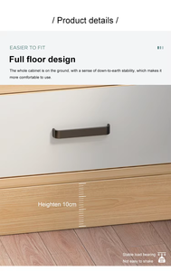 Armario de almacenamiento de 2 puertas, mueble de sala de estar, mueble de colección para el hogar, lateral - Product Image 4