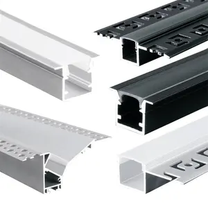 Panel dinding papan Slat, bentuk U K16 Strip lampu led, saluran ekstrusi tersembunyi aluminium profil Led