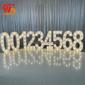 SMOOTH High Quality Marquee Numbers Warm White Light Large Size Neon <b>Sign</b> for Wedding - Product Image 1
