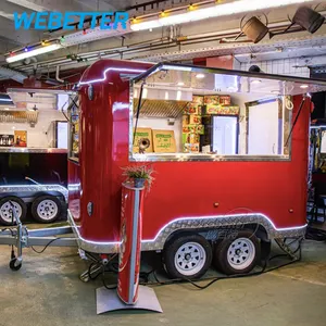 WEBETTERストリートミニモバイルアイスクリームフードバントラック完全装備エアストリームモバイルバーBBQファーストフードトレーラーカート販売米国