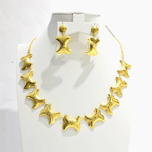 Fabricantes joyería de moda al por mayor nuevas mujeres diseño africano de moda chapado en oro pendiente collar conjuntos de joyas - Product Image 3