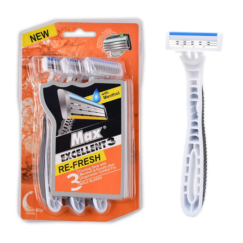Max Brand Excellent Design Triple Safety Blade Disposable Shaving Razor