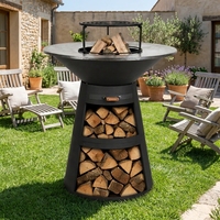 Plancha ronde en acier de haute qualité pour extérieur, jardin, chauffée au bois, cuisson à 360 degrés avec barbecue pour foyer