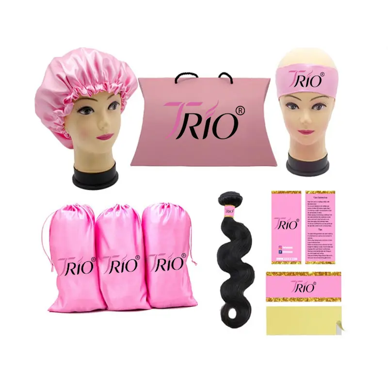 Toptan özel ipek saten çanta, etiketler ve saç için sarar saç stilisti seyahat çantası saç ekleme peruk ambalaj poşetleri