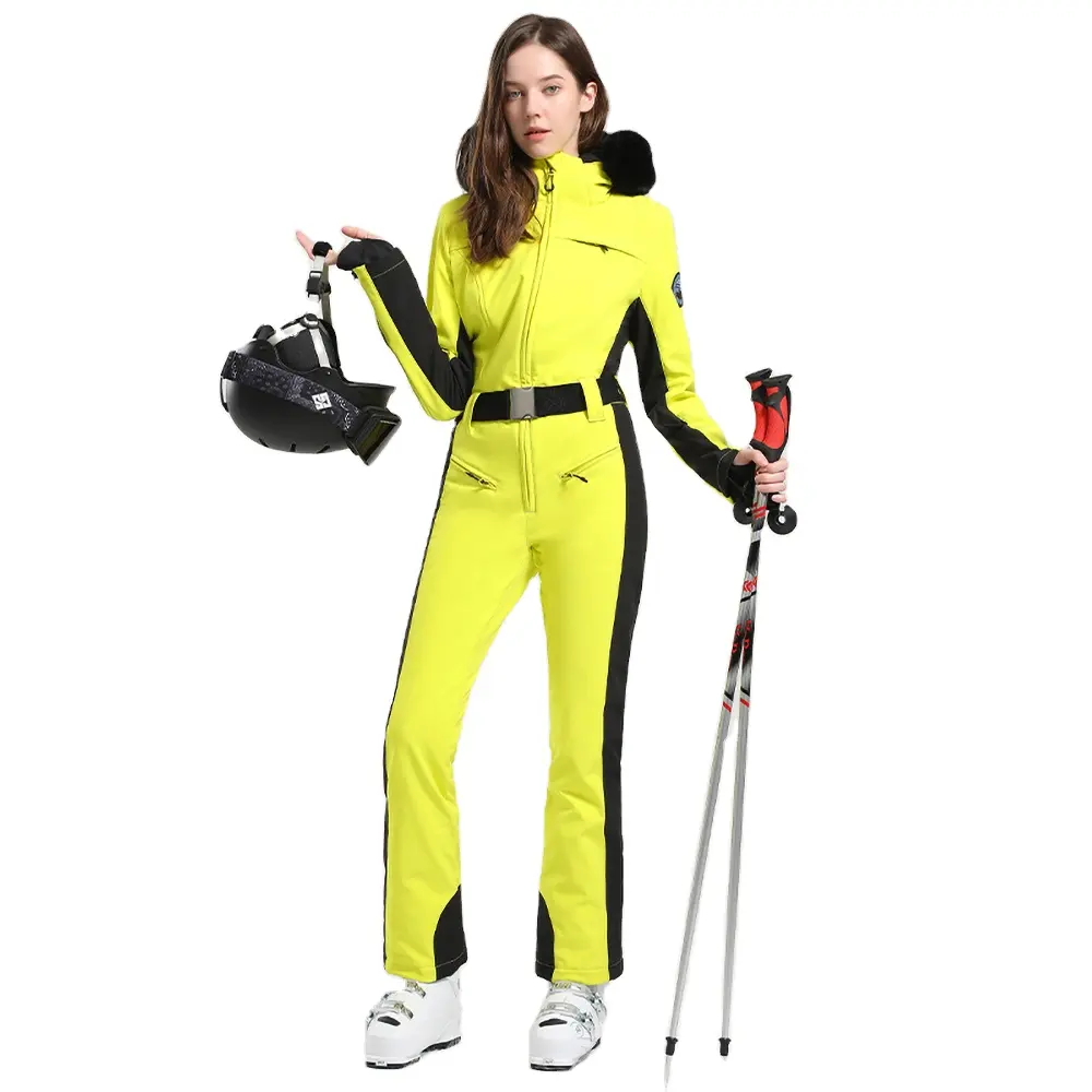 High Fashion Super Comfortable Softshell Stretch Fabric Stylish Ski Clothes Vintage One Piece Snow Suit Skiing Outfits Women