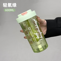 Custom Logo Bpa-Vrij 600Ml Plastic Drinkwaren Helder Water Fles Filter Stro Voor Outdoor Reizen Camping Fruit Sap Waterfles