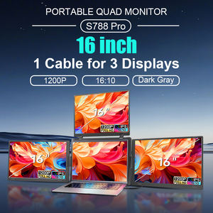 Moniteur Quad FHD 16 pouces avec câble Type-C 1 pour 3 écrans, moniteur portable pour Windows et MacOS - Product Image 2