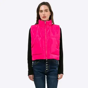 사용자 정의 조끼 로고 재킷 여성 퍼 조끼 자른 퍼 조끼 여성 겨울 패션 재킷 코트