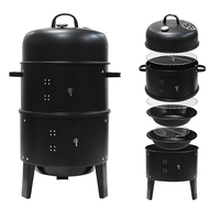 Barbecue vertical de luxe en acier à 3 niveaux, sans fumée, au charbon de bois, finition émail porcelaine – Offre spéciale