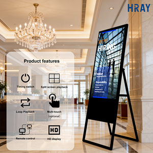 Panneau électronique sur pied en alliage d'aluminium HRAY avec écran tactile en option <span class=keywords><strong>pour</strong></span> affichage d'image de marque en intérieur <span class=keywords><strong>pour</strong></span> les chaînes de magasins OEM ODM - Product Image 4