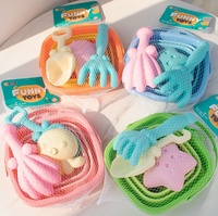 Ensemble de pelle et seau de plage, 4 pièces, en plastique pliable, pour jeux de sable, unisexe, jouets d'extérieur, activités estivales
