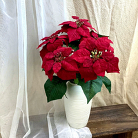Fleurs de Noël artificielles en poinsettia, directement de l'usine, pour décorations d'arbre de Noël et décorations de table à la maison