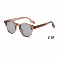 Lunettes de soleil rondes rétro pour hommes et femmes, monture TR90, verres PC, protection UV400, branches en forme de plume, vente en gros OEM