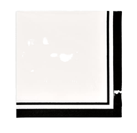 100 Serviettes de Cocktail Carrées Modernes Noires et Blanches, Bordure Noire, 3 Plis, Jetables, Vente Chaude, Décoration pour Fête de Remise de Diplôme et Dîner, 25*25cm