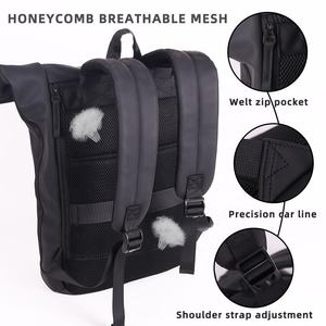 CHANGRONG – <span class=keywords><strong>sac</strong></span> à dos noir personnalisé pour Camping en plein air voyage Sport Roll Top pour ordinateur portable, <span class=keywords><strong>sac</strong></span> étanche - Product Image 6