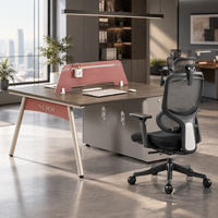 Poste de travail modulaire pour 2 personnes avec cloison en tissu et armoire latérale, bureau en panneau MDF E1 pour projet de bureau à plan ouvert