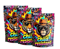 Sacs Mylar personnalisés imprimés, découpés sur mesure, à fermeture éclair, résistants aux enfants, holographiques, anti-odeur, pour produits comestibles, 3.5g 7g 14g 28g