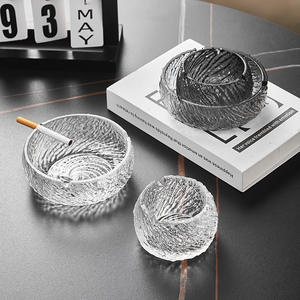 Cendrier en verre cristal rond, design moderne et luxueux, pour la maison, le bureau, objet décoratif, cadeau - Product Image 2