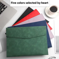 Carpeta de archivos A4 de lujo Popular barata, funda de carpeta de sobres para recibos de documentos de cuero Pu