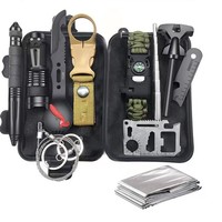 Kit de Supervivencia de 28 Piezas para Exteriores, Juego de Herramientas Multifuncional, Autodefensa, Primeros Auxilios, Equipo de Camping