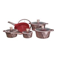 Set panci masak dapur tidak lengket, peralatan masak dapur, panci sup, saus, memasak aluminium, berlian tidak lengket