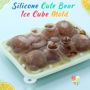 Cấp thực phẩm dễ thương Gấu <span class=keywords><strong>Ice</strong></span> Cube khuôn dễ dàng phát hành Silicone <span class=keywords><strong>3D</strong></span> vui vẻ hình dạng <span class=keywords><strong>Ice</strong></span> Cube khay Silicone bóng <span class=keywords><strong>Ice</strong></span> Cream Cube với nắp - Product Image 6