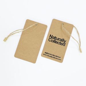 Étiquettes suspendues personnalisées de luxe en papier kraft, étiquettes suspendues en carton blanc pour pantoufles, étiquettes pour vêtements - Product Image 1