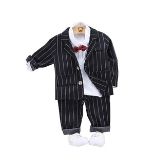 Smoking à manches longues OEM pour bébé garçon, <span class=keywords><strong>tenue</strong></span> de gentleman avec manteau à nœud papillon, costume pour garçons pour le <span class=keywords><strong>mariage</strong></span> - Product Image 1