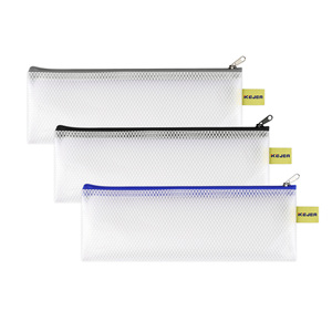 Bolsa de almacenamiento con cremallera pequeña, bolsa portátil de viaje para mujer, bolsa de cremallera para cosméticos, estuche de lápices de malla de plástico, viaje escolar - Product Image 1