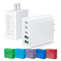 Chargeur mural USB-C rapide HNT 60W 5 ports USB 2A3C PD3.0 Adaptateur secteur multiport Type C à charge rapide pour iPhone 17/16/15/14