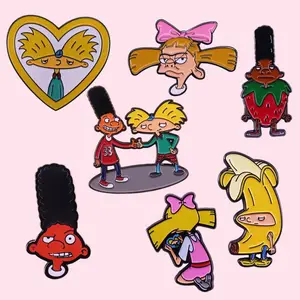 Fun Cartoon Movie Enamel Pins Badges Bag Hat Animal pin Jewelry Metal Brooches Holiday pin Gift For Kids Hey Arnold!