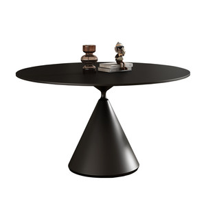 <b>Round</b> Extendable Slate Turntable <b>Dining</b> <b>Table</b> Italian Style Minimalist Light Luxury Requires Assembly <b>for</b> Small Apartments - Product Image 6