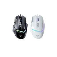 Ratón para Juegos con Cable AULA S12Pro, 12800 DPI, Retroiluminación RGB, 8 Botones Programables con Tecla de Disparo, Ratón Óptico Ergonómico para Esports y PC