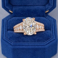 Bague en diamant de laboratoire Good Century, or 18 carats, taille ovale, double rangée de pierres latérales, bijoux de mariée raffinés, personnalisable, élégante, moderne et audacieuse