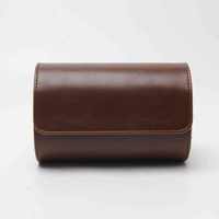 T.WING-PAK Étui de rangement portable pour 3 montres, organiseur de voyage pour homme, étui en cuir PU avec doublure en daim, durable WR-003