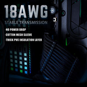 Kabel Power Supply 18AWG dengan Selubung 24-Pin ATX 4+4-Pin EPS <span class=keywords><strong>2</strong></span> X 6+<span class=keywords><strong>2</strong></span>-Pin PCI-E Kit Kabel Ekstensi Power Supply 30 cm - Product Image 4