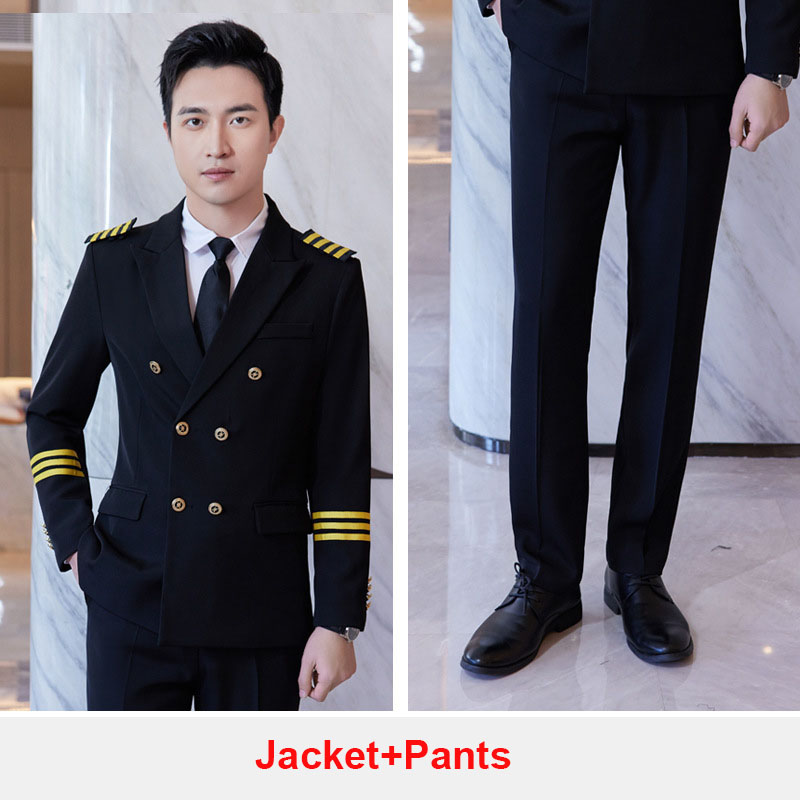 Black flight attendant uniform work suits