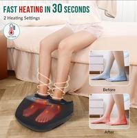 Masseur de pieds portable électrique Shiatsu avec rouleaux pétrissants, chaleur infrarouge et compression d'air, mini appareil de massage des pieds