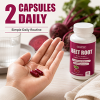 Capsules de racine de betterave à marque privée, extrait pur à haute teneur en nitrate, sans gluten, soutient la santé cardiaque, immunitaire, digestive et sportive, complément alimentaire